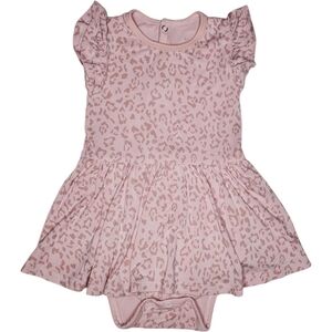 Kyte Baby One-piece Skirted Bodysuit Short-sleeve Pink Cheetah Baby Girls 12-18